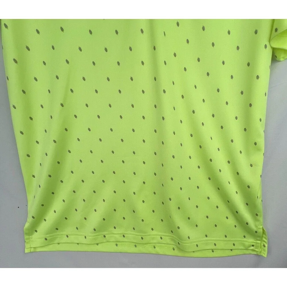 ADIDAS Performance Polo Shirt Mens M Pinecone Print Hi-Res Yellow Gray UPF 50